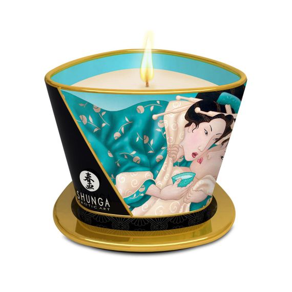 Масажна свічка Shunga Massage Candle – Island Blossoms (170 мл) з афродизіаками Sex Aura