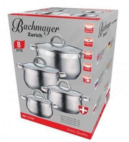 Набор кастрюль с крышками Bachmayer BM-15760 набор кухонный 8 предметов посуда для кухни | Зображення 1