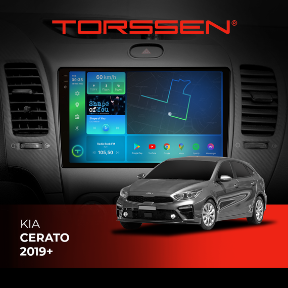 Штатна магнітола Torssen 2K Kia Cerato 2019+ F9432 4G Carplay DSP