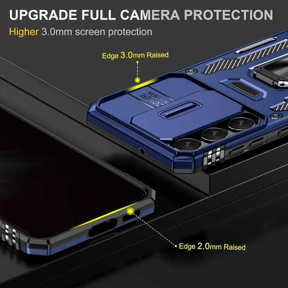Ударопрочный чехол Camshield Army Ring для Samsung Galaxy S21 Синий / Navy | Зображення 2