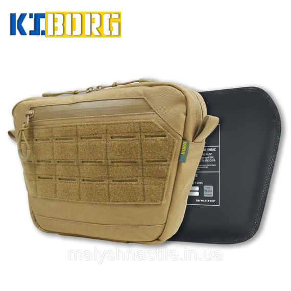 Сумка-напашник XL з балістичним пакетом 1 клас захисту Kiborg GU Сordura Coyote