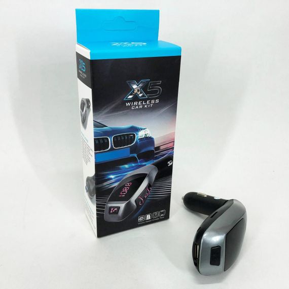 Автомобильный bluetooth fm модулятор X5 ВТ для автомагнитолы, mp3 / фм трансмиттер KB-189 с дисплеем | Зображення 4