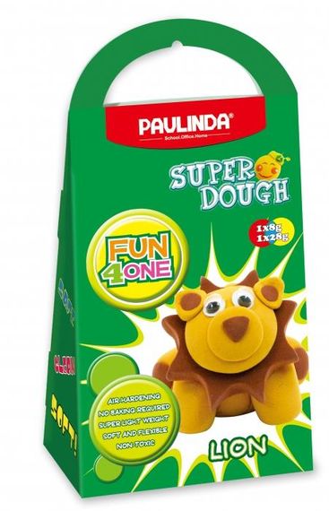 Масса для лепки Paulinda Super Dough Fun4one Лев (подвижные глаза) PL-1542 (PL-1542)