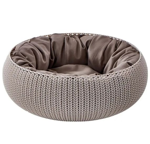 Лежак для животных Curver Cozy Pet Bed 17202851, пластиковый, с подушкой, коричневый