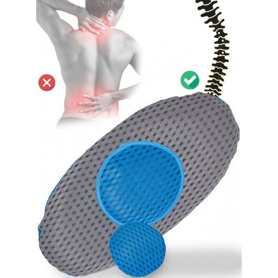 Ортопедична подушка для попереку Lumbar Support TV One. Подушка для попереку з ефектом пам'яті з м'яким тканинним покриттям,