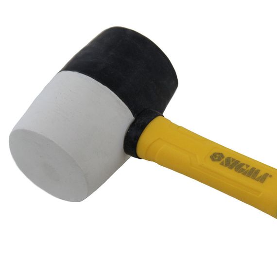 Киянка резиновая Sigma 450 г фибергласовая рукоятка. черно-белая (4317241) | Зображення 1
