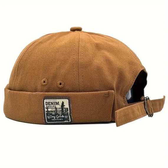 Коротка шапка міні біні, докер Denim Коричневий 56-60р (2355) | Зображення 2