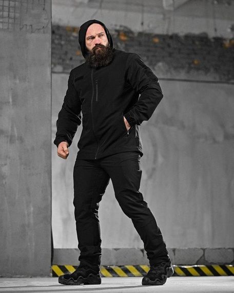 Летний эластичная тактический костюм agony черный НП4880 | Зображення 1