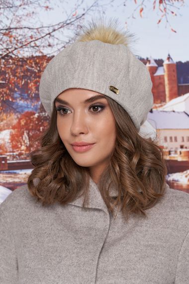 Берет с цельной флисовой подкладкой «Ляманта» светлый кофе