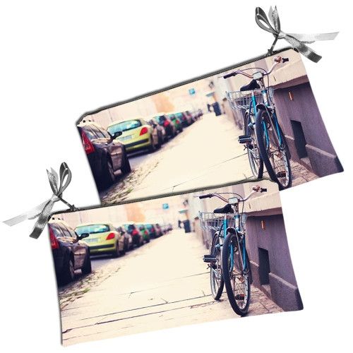 Косметичка жіноча Велосипед синий 20х12 см (K_KM094)