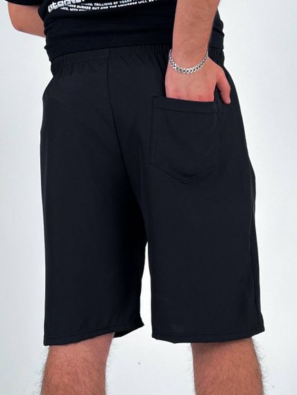 Мужские свободные легкие шорты до колен из плащевки SA395 цвет черный, размер 48/50 | Зображення 1