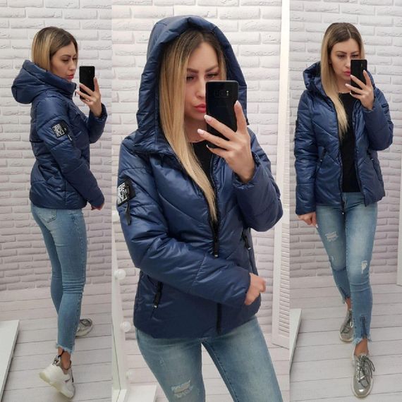 Жіноча демісезонна куртка, арт. 1008, темно синій | Зображення 2