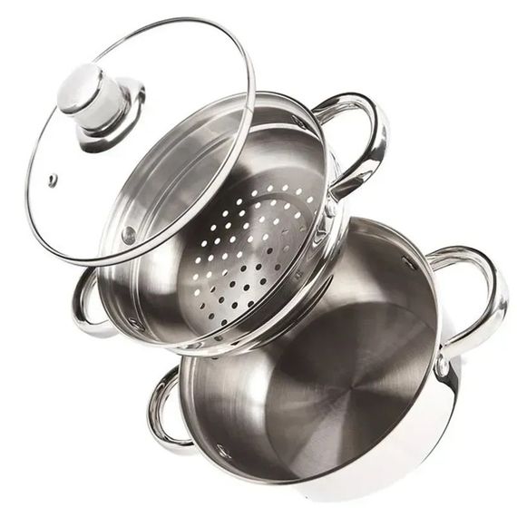 Пароварка-мантоварка Bohmann BH-3215 2.5 л 18 см срібляста | Зображення 3
