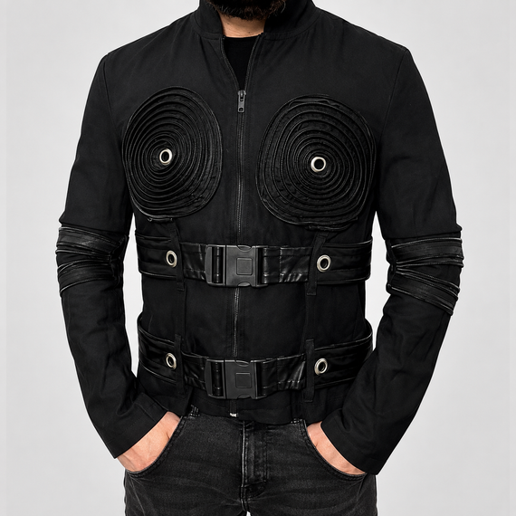 Мужская куртка ANDRE в стиле Cyberpunk / Techwear - Черная, Размер L (Водотталкивающая) | Зображення 5