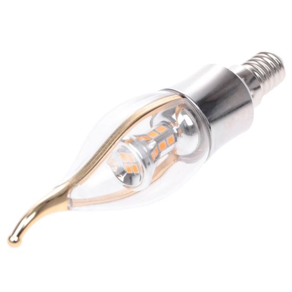 Лампа светодиодная E14 LED 6W 28 pcs WW CL37-A SMD2835 (silver) 220V