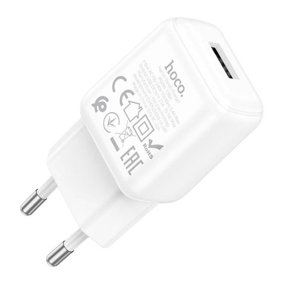 Набір СЗУ 110-240V HOCO C96A+ кабель Lighting, 1xUSB, 2.1A, кабель 1м, White | Зображення 3