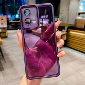 М'який силіконовий чохол зі склом на камеру для Xiaomi Redmi Note 12 Pro 5G колір Фіолетовий