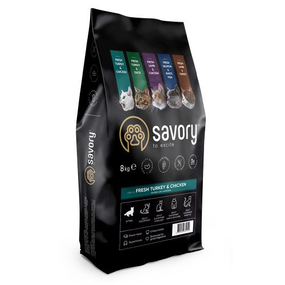 Сухий корм Savory для кошенят з індичкою та куркою 8 кг
