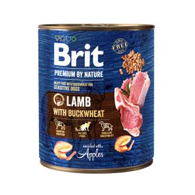 Вологий корм для собак з чутливим травленням Brit Premium By Nature Lamb with Buckwheat 800 г (ягня)