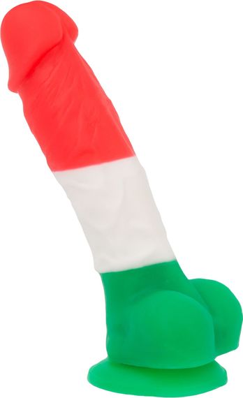 Кольоровий фалоімітатор ADDICTION - LEONARDO - 7 "- 3 COLOURS, 17,8 см, силікон, вібропуля в подарун | Зображення 2