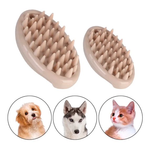 Силиконовая щетка для короткой шерсти Doggy Man Honey Smile Smile розмір 10х6,5 см.