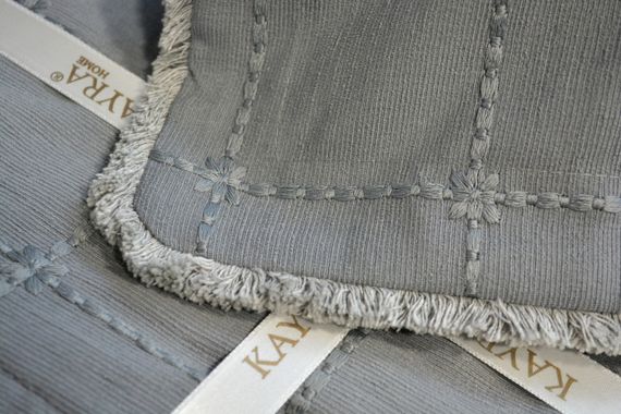 Покривало з бахромою Kayra 240х260 см. Bianca сіре | Зображення 4