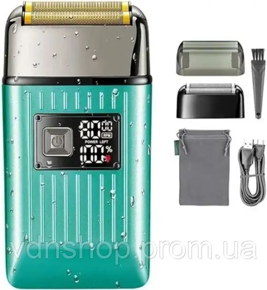 Чоловіча акумуляторна електробритва VGR V-357 шейвер для сухого та вологого гоління, Waterproof IPX6, висувний триммер, LED | Зображення 2