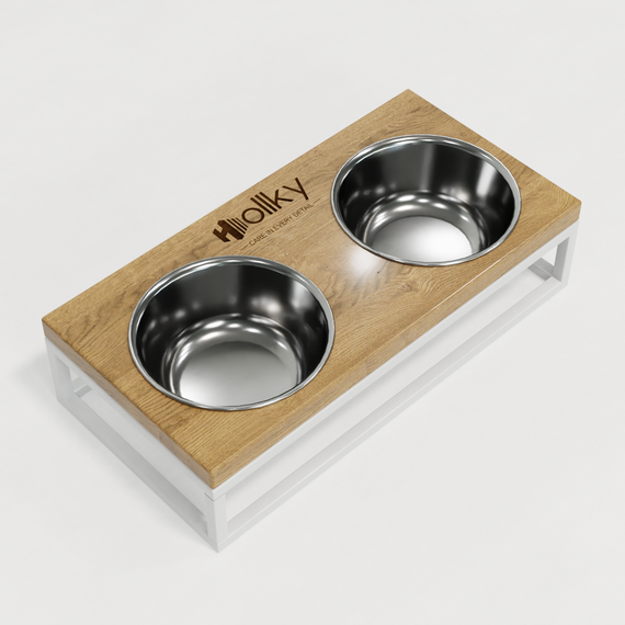 Миски на підставці для маленьких собак та котів Hollky Base S (2 × 0,45 л) BS-36187-WHNT | Зображення 5