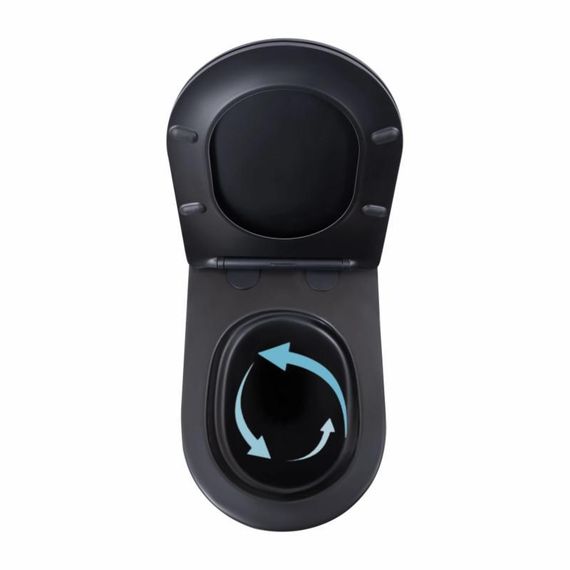 Унітаз підвісний Qtap Scorpio Ultra Quiet безобідковий з сидінням Soft-close MATT BLACK QT14332380AMB | Зображення 5
