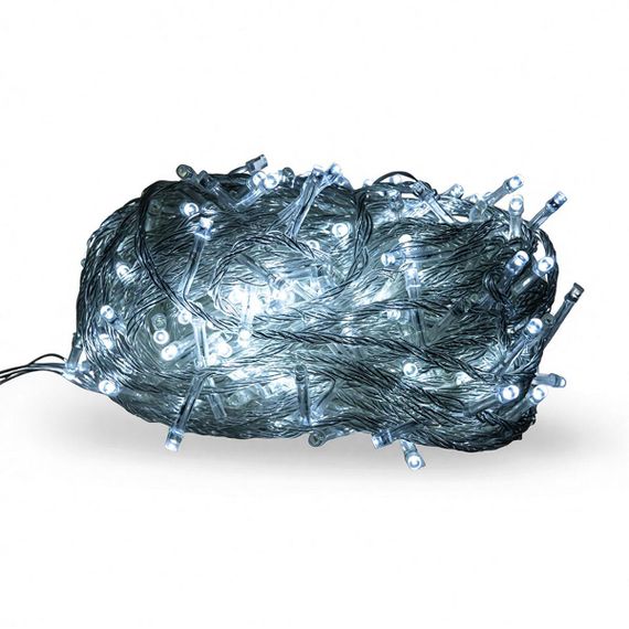 Новорічна гірлянда кімнатна нитка 22 м 220 LED кімнатна гірлянда білий провід Біле світло W220LED22MWW | Зображення 7