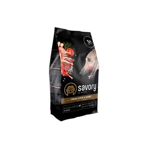 Корм сухий Savory Adult All Breeds rich in Fresh Duck and Rabbit для собак усіх порід зі свіжою качкою та кроликом 1 кг