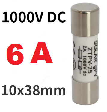 6А Запобіжник DC (є 8А / 10А / 15А / 20А / 25А / 30А) 1000V Solar Fuse PV для захисту сонячної системи LEADER