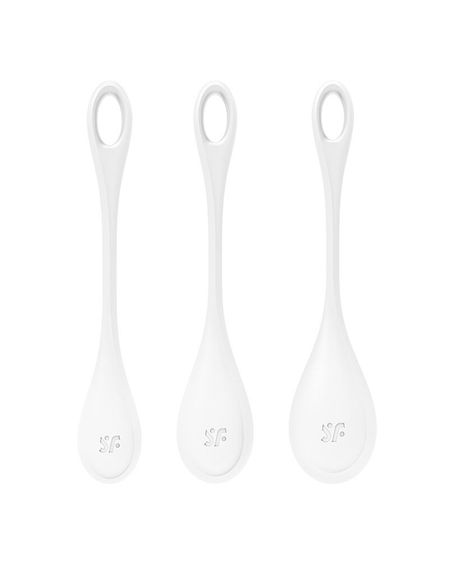 Набір йоні намистин Satisfyer Yoni Power 1 White, діаметр 2-2,5-3см, вага 22-46-74гр