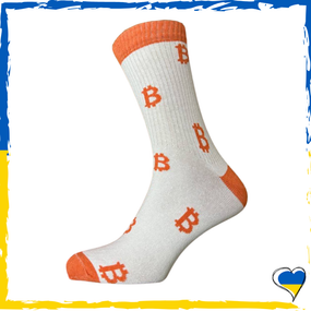 Шкарпетки чоловічі принт Bitcoin. Шкарпетки з приколами біткоін. Шкарпетки принт 40-45