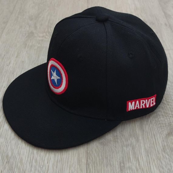 Кепка дитяча снепбек (Snapback) Капітан Америка Чорний 50-54р (2221) | Зображення 1