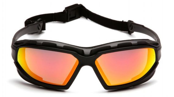 Окуляри захисні з ущільнювачем Pyramex Highlander-PLUS (sky red mirror) Anti-Fog, дзеркальні червоні | Зображення 1