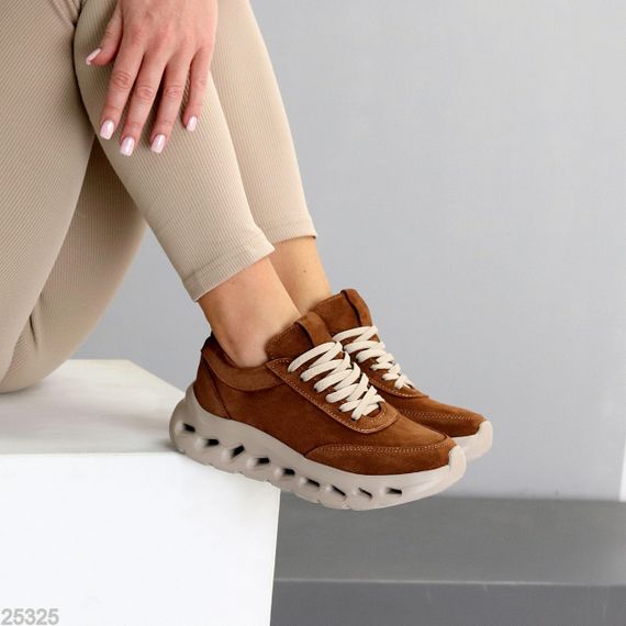 Молодіжні дизайнерські руді кросівки натуральна замша | Зображення 8