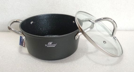 Каструля Bohmann BH-7421-20, 2.5 л, 20 см, алюмінієва з кришкою та антипригарним покриттям | Зображення 5