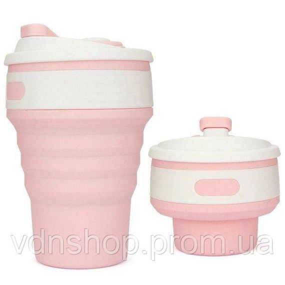 Складной стакан для туристических походов 350 мл, Походные стаканы раздвижные, Стаканчик силиконовый EL-19