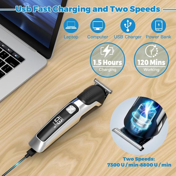 Триммер для бороди EleStyle — універсальний чоловічий тример 3-в-1, електричний, акумуляторний | Зображення 6