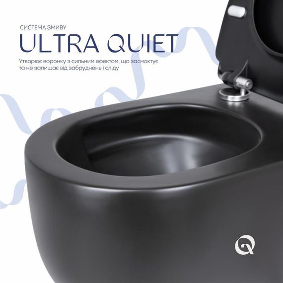 Унітаз підвісний Qtap Taurus безобідковий із сидінням Soft-close QT2433084EUQMB | Зображення 4