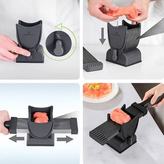 Ручной слайсер для мяса Fresh Meat Slicer • Устройство для нарезки свежего мяса, рыбы и продуктов ровными ломтиками | Зображення 2
