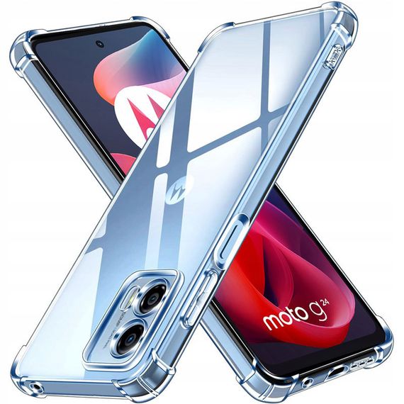 TPU чехол GETMAN Ease logo усиленные углы Full Camera для Motorola Moto G24 Бесцветный (прозрачный)
