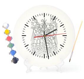 Дитячий набір для творчості годинник-розмальовка Д'артаньян и три мушкетера (за мотивами книги Александра Дюма) 30 см (Г0003)