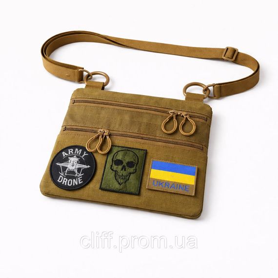 Сумка через плече Cordura 1000D з панеллю для патчів (койот) | Зображення 2