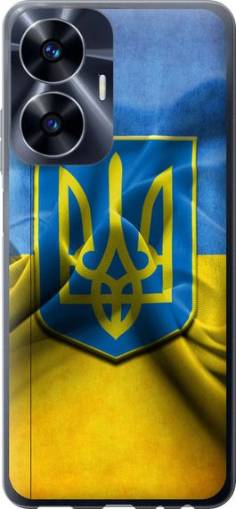 Чехол на Realme C55 Флаг и герб Украины 1 "375u-2992-17620"