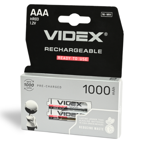 Акумулятор AAA/HR03 1000 mAh (бл-2шт) Videx