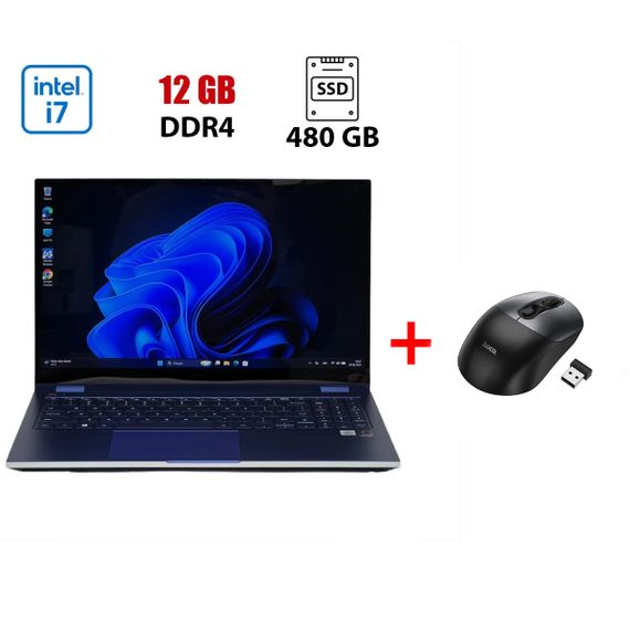 Ультрабук-трансформер Samsung GalaxyBook Flex NP950QCG -K01US / 15.6" (1920x1080) IPS Touch / Intel Core i7-1065G7 (4 (8) ядра по 1.3 - 3.9 GHz) / 12 GB DDR4 / 480 GB SSD / Intel Iris Plus Graphics / WebCam б/у + Подарок Беспроводная мышь HOCO GM28