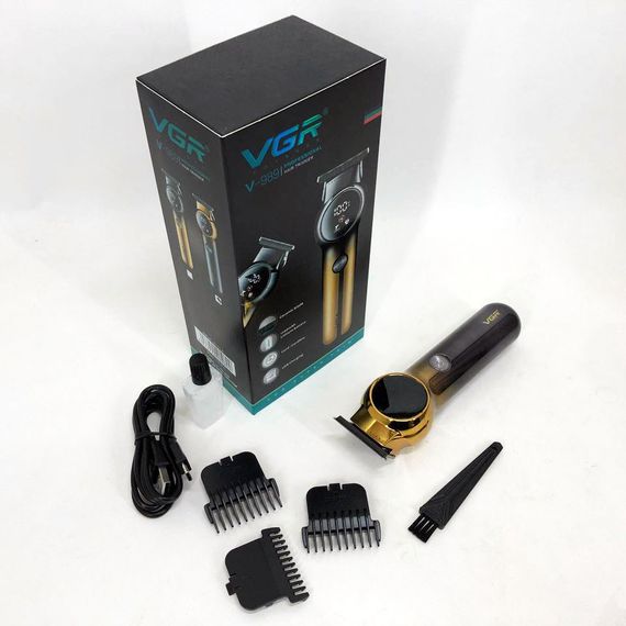 Машинка для стрижки волос беспроводная VGR V989, Профессиональный триммер QK-958 с насадками | Зображення 3