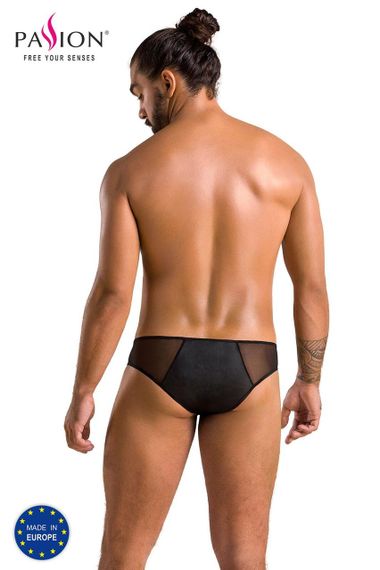 Чоловічі сліпи на блискавці Passion 042 SLIP TIMMY XXL/XXXL Black, екошкіра, сітка Sex Aura | Зображення 5